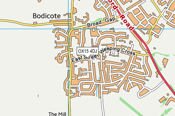 OX15 4DJ map - OS VectorMap District (Ordnance Survey) OX15 4DJ map - OS VectorMap District (Ordnance Survey)