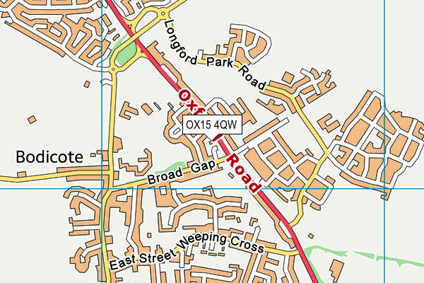 OX15 4QW map - OS VectorMap District (Ordnance Survey) OX15 4QW map - OS VectorMap District (Ordnance Survey)