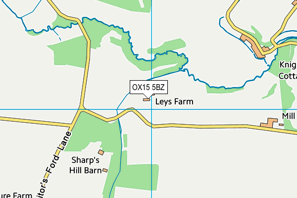 OX15 5BZ map - OS VectorMap District (Ordnance Survey) OX15 5BZ map - OS VectorMap District (Ordnance Survey)