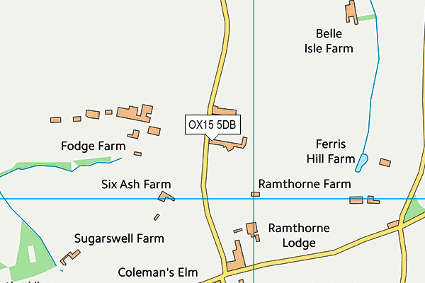 OX15 5DB map - OS VectorMap District (Ordnance Survey) OX15 5DB map - OS VectorMap District (Ordnance Survey)