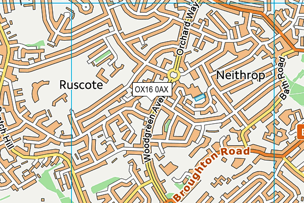 OX16 0AX map - OS VectorMap District (Ordnance Survey) OX16 0AX map - OS VectorMap District (Ordnance Survey)