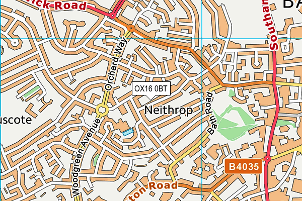 OX16 0BT map - OS VectorMap District (Ordnance Survey)