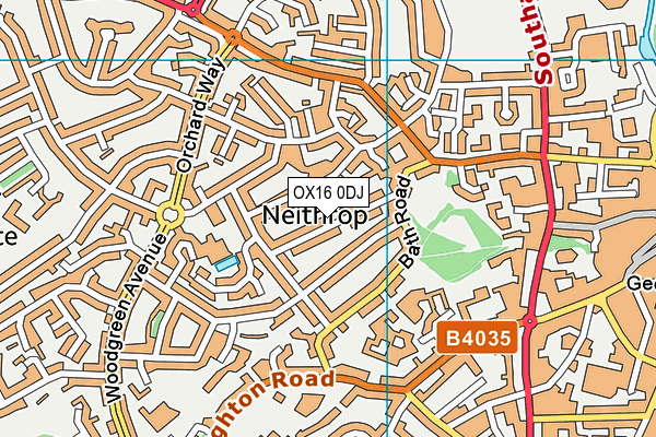 OX16 0DJ map - OS VectorMap District (Ordnance Survey) OX16 0DJ map - OS VectorMap District (Ordnance Survey)