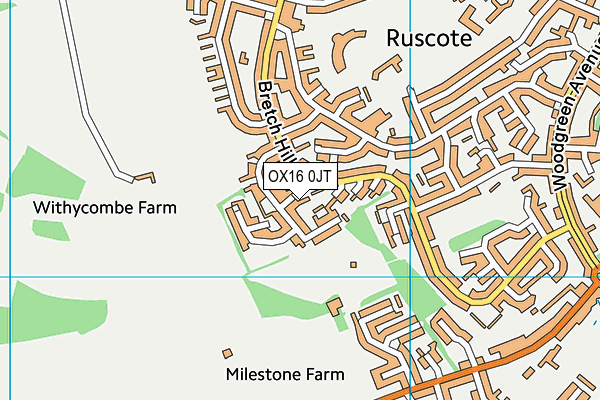 OX16 0JT map - OS VectorMap District (Ordnance Survey) OX16 0JT map - OS VectorMap District (Ordnance Survey)
