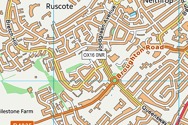 OX16 0NR map - OS VectorMap District (Ordnance Survey) OX16 0NR map - OS VectorMap District (Ordnance Survey)