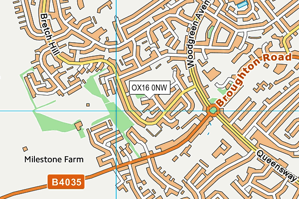OX16 0NW map - OS VectorMap District (Ordnance Survey) OX16 0NW map - OS VectorMap District (Ordnance Survey)