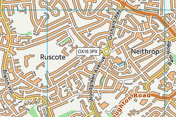 OX16 0PX map - OS VectorMap District (Ordnance Survey) OX16 0PX map - OS VectorMap District (Ordnance Survey)