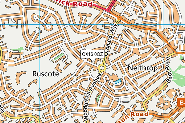 OX16 0QZ map - OS VectorMap District (Ordnance Survey) OX16 0QZ map - OS VectorMap District (Ordnance Survey)