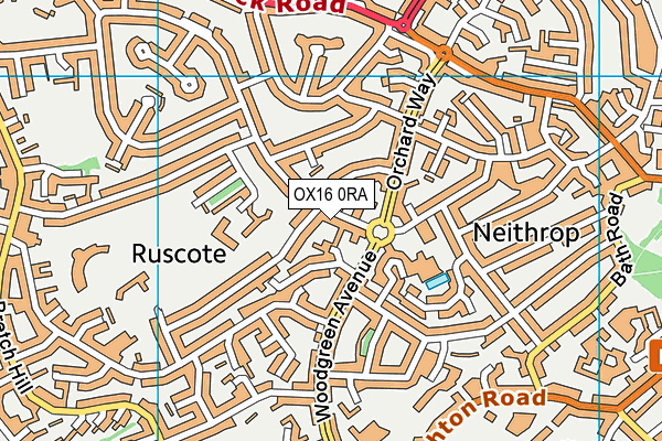 OX16 0RA map - OS VectorMap District (Ordnance Survey) OX16 0RA map - OS VectorMap District (Ordnance Survey)