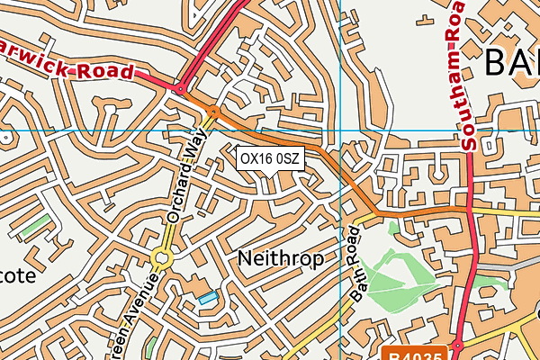 OX16 0SZ map - OS VectorMap District (Ordnance Survey) OX16 0SZ map - OS VectorMap District (Ordnance Survey)