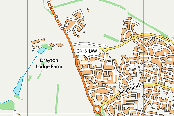 OX16 1AW map - OS VectorMap District (Ordnance Survey) OX16 1AW map - OS VectorMap District (Ordnance Survey)