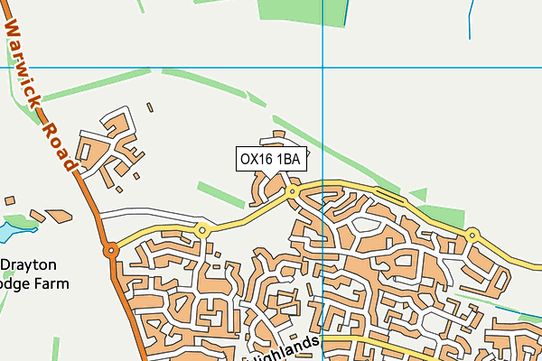 OX16 1BA map - OS VectorMap District (Ordnance Survey) OX16 1BA map - OS VectorMap District (Ordnance Survey)