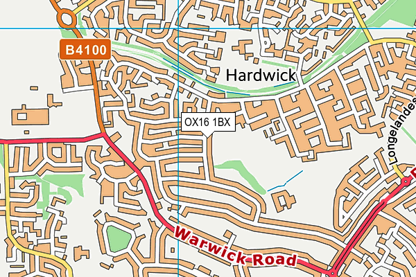 OX16 1BX map - OS VectorMap District (Ordnance Survey)
