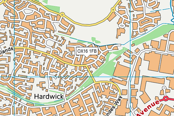 OX16 1FB map - OS VectorMap District (Ordnance Survey) OX16 1FB map - OS VectorMap District (Ordnance Survey)