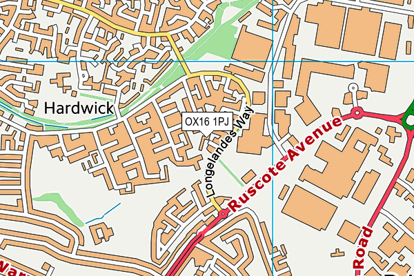 OX16 1PJ map - OS VectorMap District (Ordnance Survey)