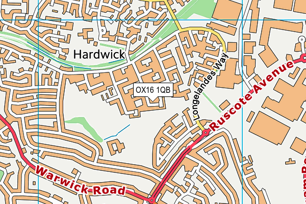 OX16 1QB map - OS VectorMap District (Ordnance Survey)