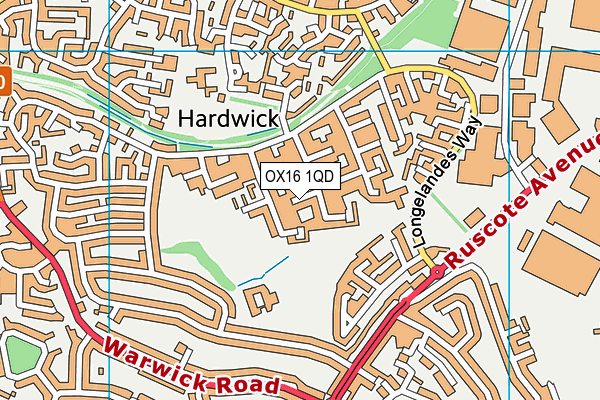 OX16 1QD map - OS VectorMap District (Ordnance Survey)
