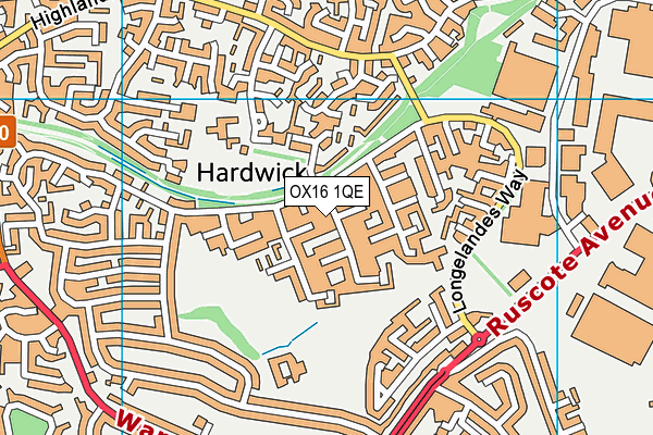 OX16 1QE map - OS VectorMap District (Ordnance Survey)