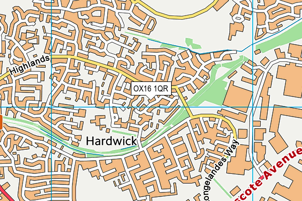 OX16 1QR map - OS VectorMap District (Ordnance Survey) OX16 1QR map - OS VectorMap District (Ordnance Survey)