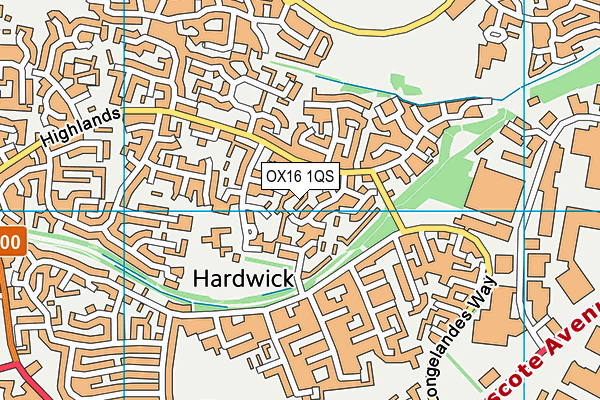 OX16 1QS map - OS VectorMap District (Ordnance Survey) OX16 1QS map - OS VectorMap District (Ordnance Survey)