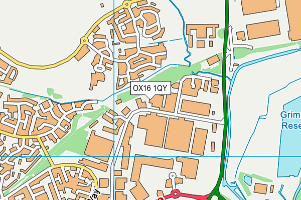 OX16 1QY map - OS VectorMap District (Ordnance Survey) OX16 1QY map - OS VectorMap District (Ordnance Survey)