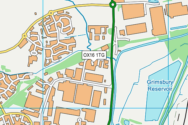 OX16 1TG map - OS VectorMap District (Ordnance Survey) OX16 1TG map - OS VectorMap District (Ordnance Survey)