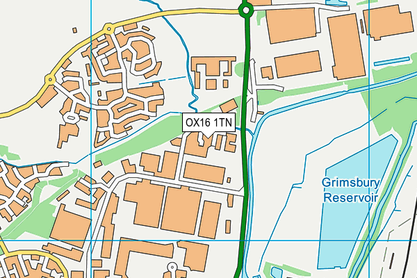 OX16 1TN map - OS VectorMap District (Ordnance Survey) OX16 1TN map - OS VectorMap District (Ordnance Survey)
