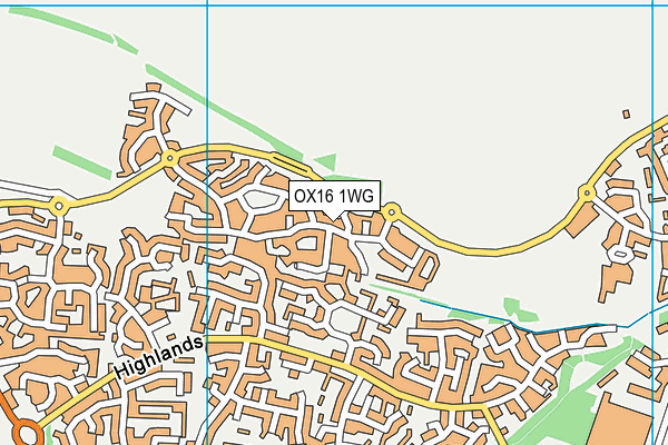 OX16 1WG map - OS VectorMap District (Ordnance Survey) OX16 1WG map - OS VectorMap District (Ordnance Survey)