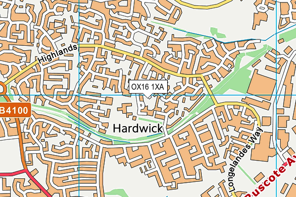 OX16 1XA map - OS VectorMap District (Ordnance Survey)