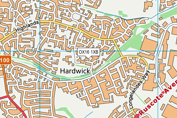OX16 1XB map - OS VectorMap District (Ordnance Survey)