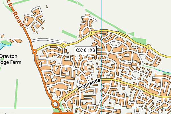 OX16 1XS map - OS VectorMap District (Ordnance Survey) OX16 1XS map - OS VectorMap District (Ordnance Survey)