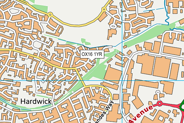 OX16 1YR map - OS VectorMap District (Ordnance Survey) OX16 1YR map - OS VectorMap District (Ordnance Survey)