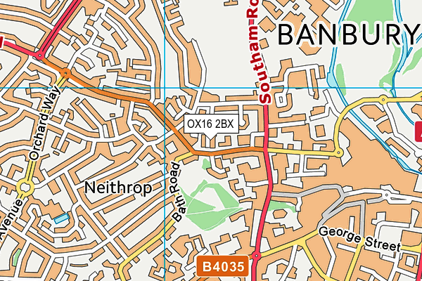 OX16 2BX map - OS VectorMap District (Ordnance Survey) OX16 2BX map - OS VectorMap District (Ordnance Survey)
