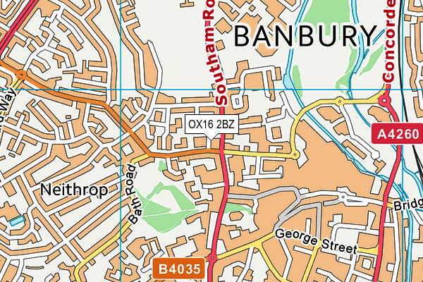 OX16 2BZ map - OS VectorMap District (Ordnance Survey) OX16 2BZ map - OS VectorMap District (Ordnance Survey)