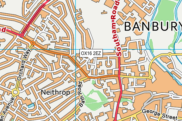 OX16 2EZ map - OS VectorMap District (Ordnance Survey) OX16 2EZ map - OS VectorMap District (Ordnance Survey)
