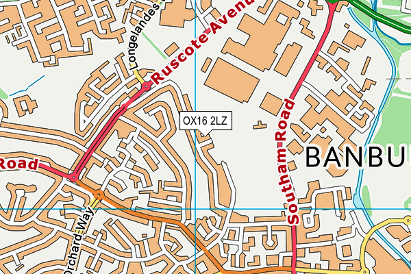 OX16 2LZ map - OS VectorMap District (Ordnance Survey) OX16 2LZ map - OS VectorMap District (Ordnance Survey)