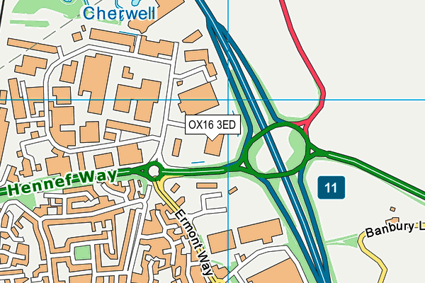 OX16 3ED map - OS VectorMap District (Ordnance Survey) OX16 3ED map - OS VectorMap District (Ordnance Survey)