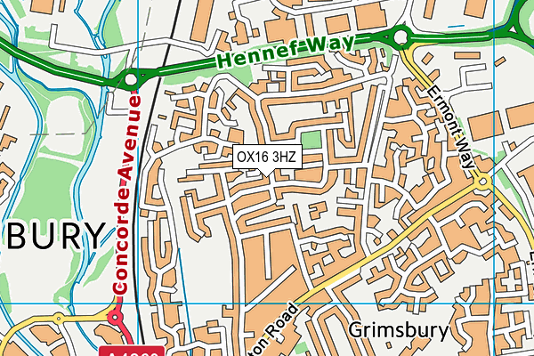 OX16 3HZ map - OS VectorMap District (Ordnance Survey) OX16 3HZ map - OS VectorMap District (Ordnance Survey)