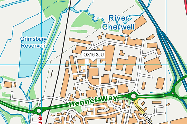 OX16 3JU map - OS VectorMap District (Ordnance Survey) OX16 3JU map - OS VectorMap District (Ordnance Survey)