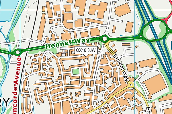 OX16 3JW map - OS VectorMap District (Ordnance Survey) OX16 3JW map - OS VectorMap District (Ordnance Survey)