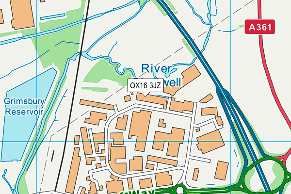 OX16 3JZ map - OS VectorMap District (Ordnance Survey) OX16 3JZ map - OS VectorMap District (Ordnance Survey)