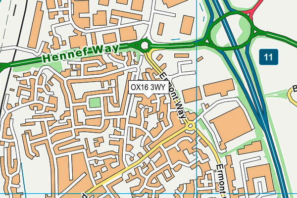 OX16 3WY map - OS VectorMap District (Ordnance Survey) OX16 3WY map - OS VectorMap District (Ordnance Survey)