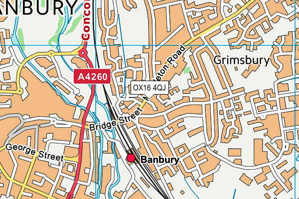 OX16 4QJ map - OS VectorMap District (Ordnance Survey) OX16 4QJ map - OS VectorMap District (Ordnance Survey)