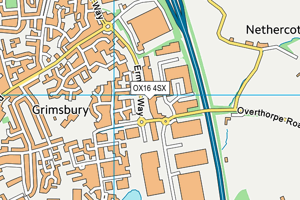 OX16 4SX map - OS VectorMap District (Ordnance Survey) OX16 4SX map - OS VectorMap District (Ordnance Survey)