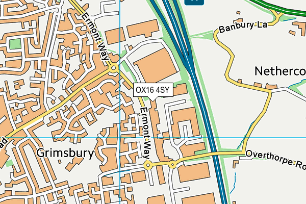 OX16 4SY map - OS VectorMap District (Ordnance Survey) OX16 4SY map - OS VectorMap District (Ordnance Survey)