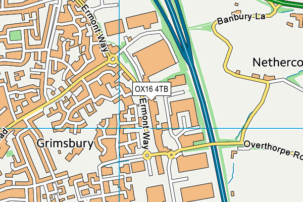 OX16 4TB map - OS VectorMap District (Ordnance Survey) OX16 4TB map - OS VectorMap District (Ordnance Survey)