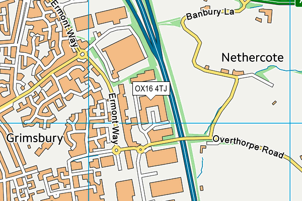 OX16 4TJ map - OS VectorMap District (Ordnance Survey) OX16 4TJ map - OS VectorMap District (Ordnance Survey)