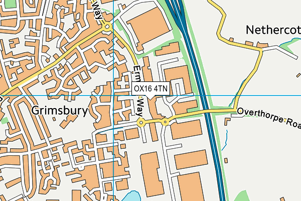 OX16 4TN map - OS VectorMap District (Ordnance Survey) OX16 4TN map - OS VectorMap District (Ordnance Survey)