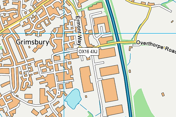 OX16 4XJ map - OS VectorMap District (Ordnance Survey) OX16 4XJ map - OS VectorMap District (Ordnance Survey)