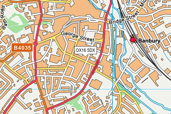OX16 5DX map - OS VectorMap District (Ordnance Survey) OX16 5DX map - OS VectorMap District (Ordnance Survey)